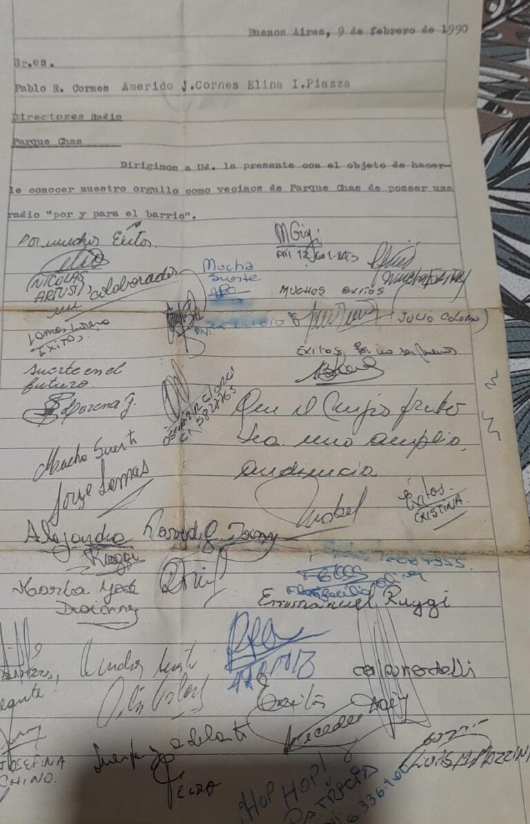 Agradecimiento a Vecinos